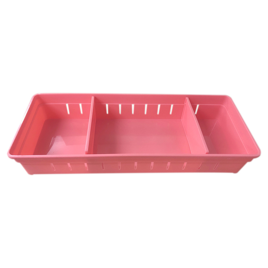 Verstelbare Lade Organizer Keuken Bestek Divider Case Makeup Pen Kantoor Opbergdoos # Sw: Red