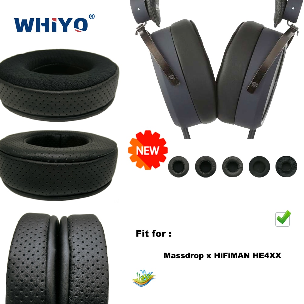 Almohadillas de repuesto para Massdrop x HiFiMAN HE4XX HE 4XX 4 XX, piezas de auriculares, cojín de cuero, funda de terciopelo para auriculares
