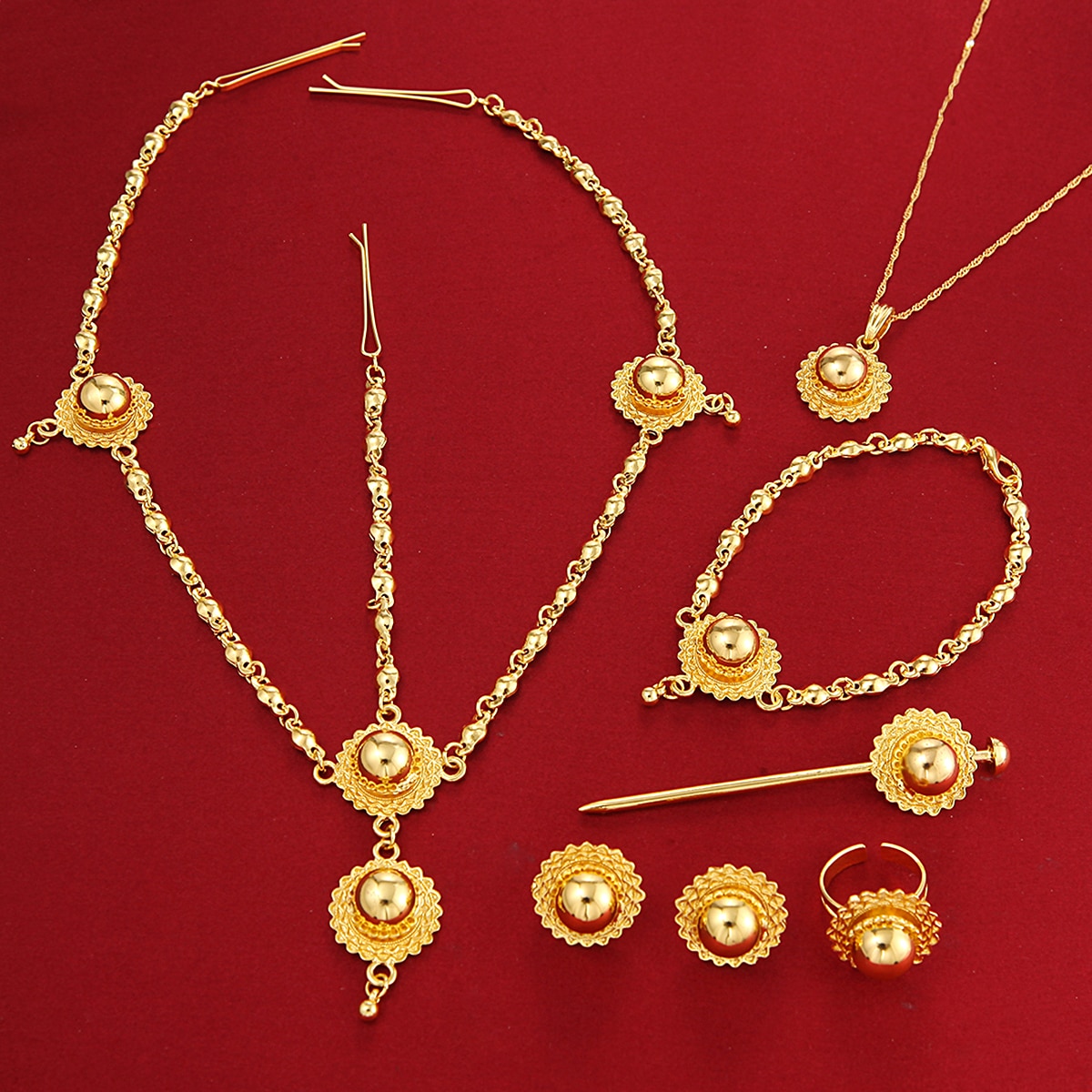 Habesha – ensemble de bijoux de pâques pour femmes, couleur or 24K, Style éthiopien, tendance érythréen