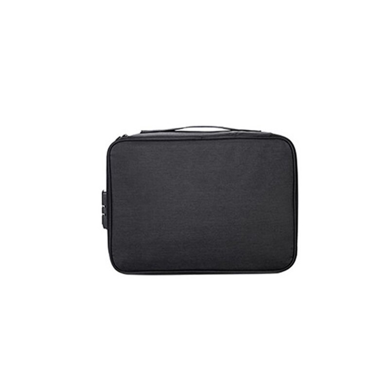 Waterproof Briefcase For Documents Storage Business Travel Pouch Large Capacity Multilayer Receiving Bags With Password XA686ZC: Black