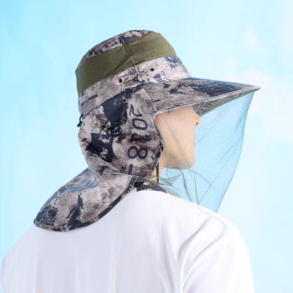 Chapeau anti-moustiques avec filet caché, répulsif en maille, Protection contre les insectes et les abeilles, pour hommes et femmes, Protection solaire d'extérieur, casquette de pêche