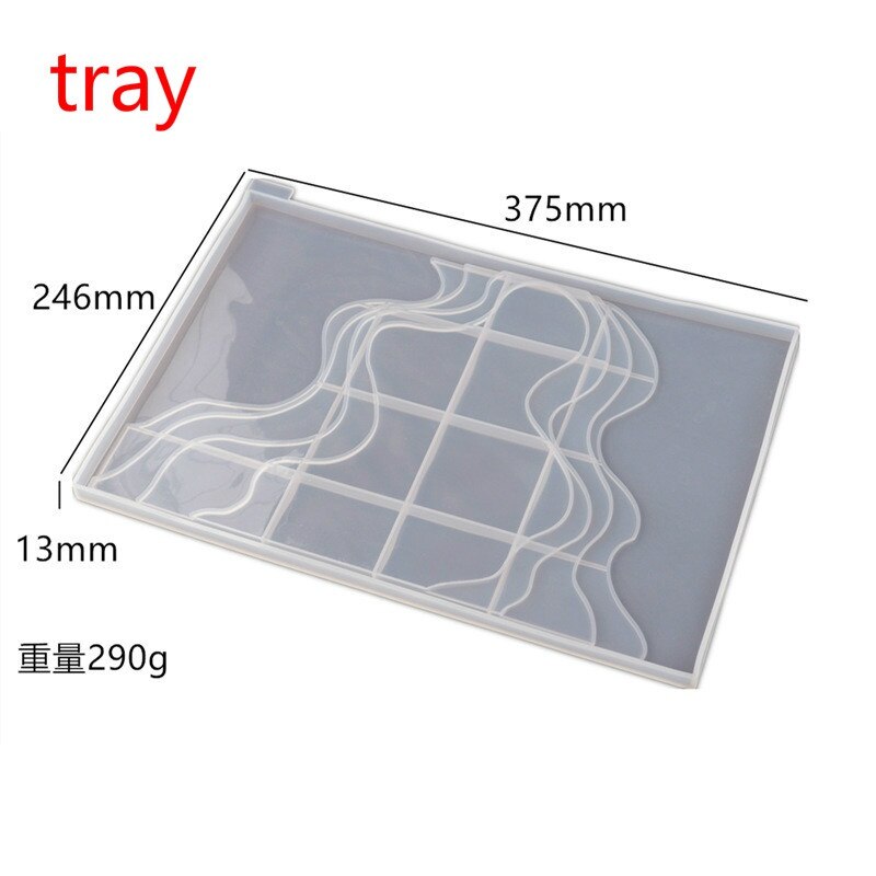 Plateau irrégulier d'égouttage de cristal en résine époxy, bricolage, terrasse d'océan, miroir de paysage, dessous de verre, moule en Silicone: tray