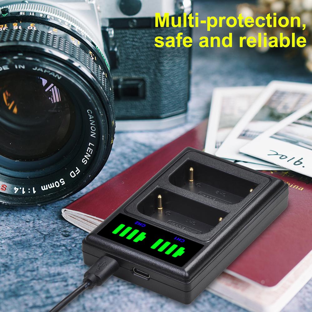 Batmax np -fm500h fm500h batteri+led usb dobbelt oplader med type c port til sony alpha  a58 dslr -a350 a 300/a350/a450/a500/a550