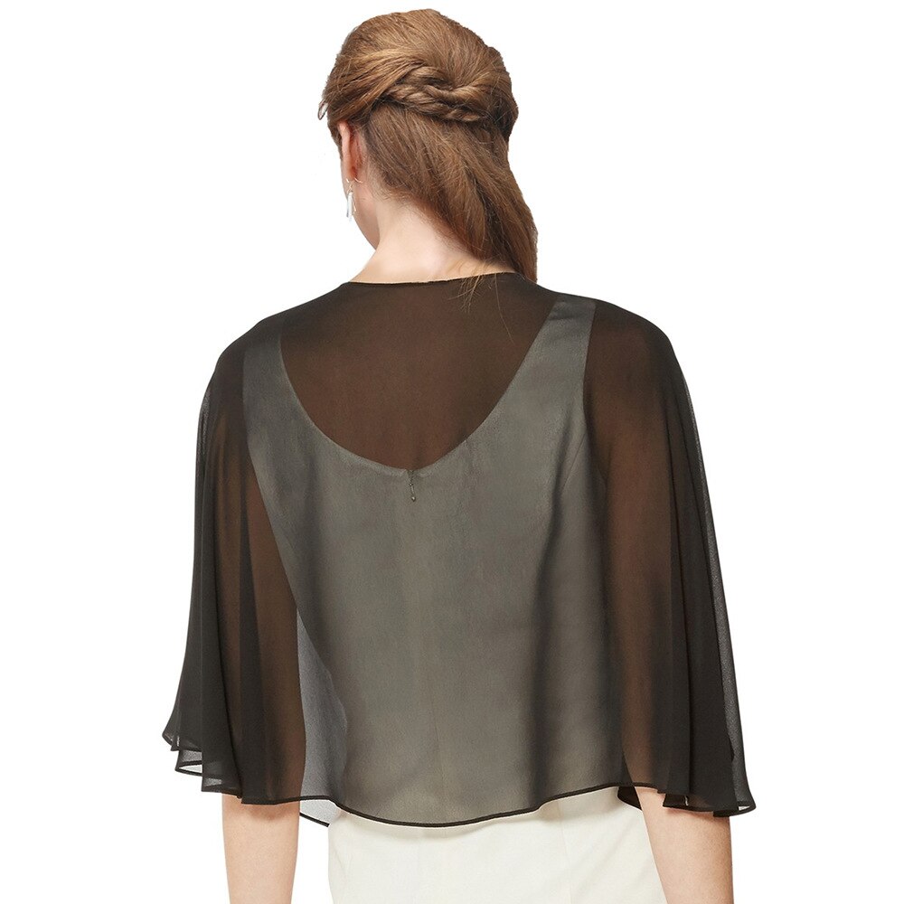 Vrouwen Chiffon Bolero Bridal Jacket Wedding Wraps Cape Avond Party Jurk Mantel Zomerjurk Uit Jas
