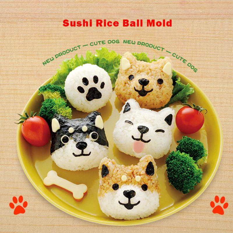 Sushi Mold Set Rice Mold Cute Smile Cat Bento Maker Nori Decor