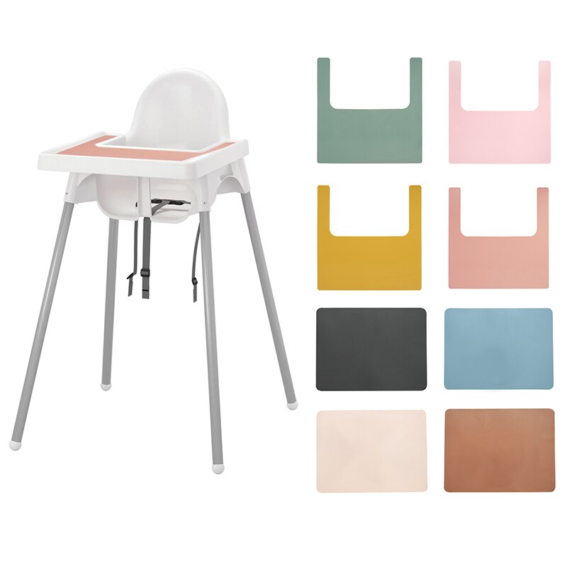 Mantel Individual de silicona para bebé, alfombrilla para mesa, vajilla de alimentación para niños, suave, fácil de limpiar, Color sólido