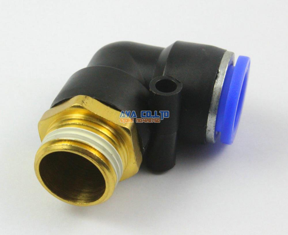 5 Pieces Tube OD 16mm x 1/2" BSPT Male Elbow Pneumatic Connector Push In To Connect Fitting One Touch Quick Release Air Fitting