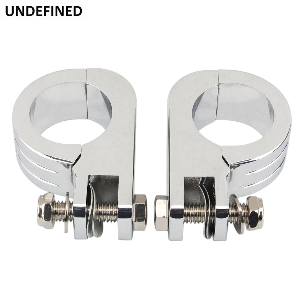 Chrome Motorcycle Highway Foot Peg Mount Clamp Engine Guard Crash Bar 1.5" For Harley Honda Chopper Bobber Custom Universal