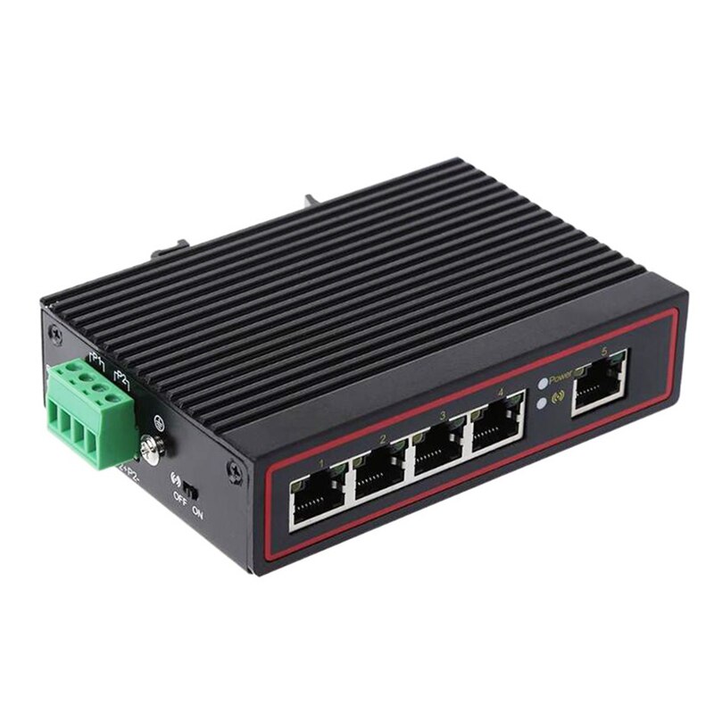 5-Port RJ45 10/100M Ethernet Desktop Switch Hubs Network Laptop DIN Rail Type