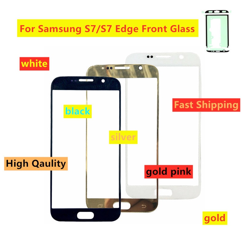 Panel exterior de cristal frontal con pantalla táctil para samsung S7 G930 G930F S7 edge G935 G935F, cristal de pantalla táctil LCD para Samsung S7 Edge