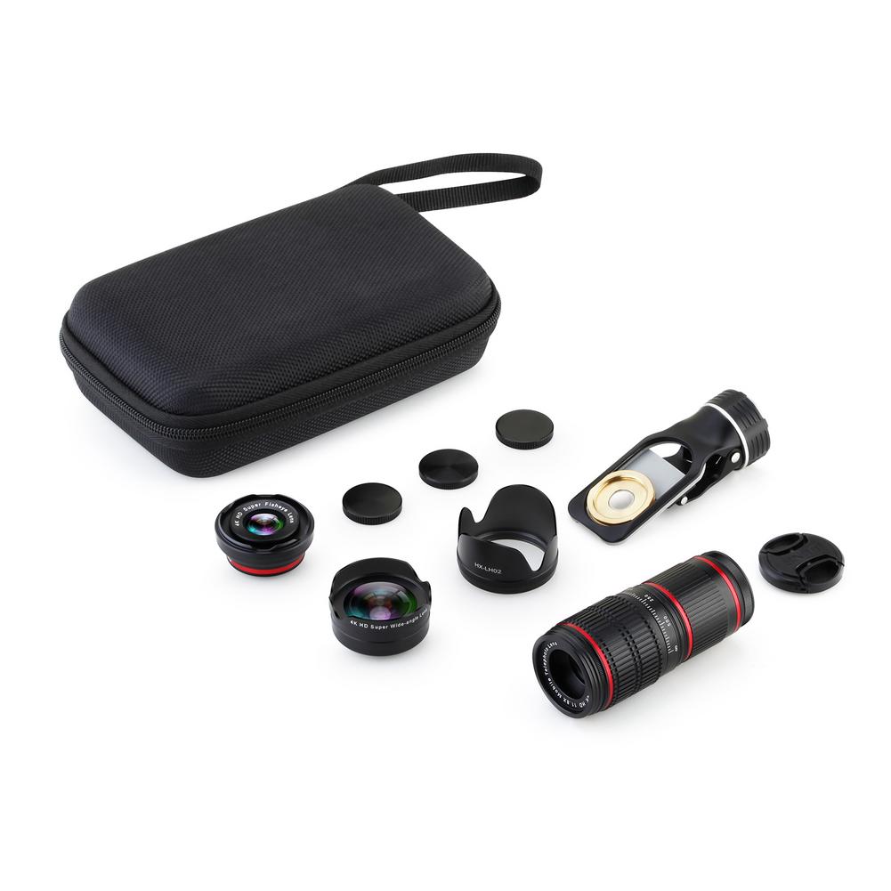 Phone Camera Lens Kit Universal Wide-angle Lens Set 20X Optical Zoom Lens Telescope Telephoto Clip on for Mobile Phone Camera