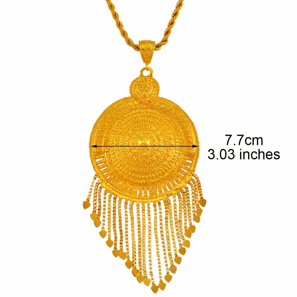 Collar con colgante grande africano Anniyo para mujer y hombre, Color dorado, joyas etíopes, Nigeria, Congo, Ghana, Arabia #125306