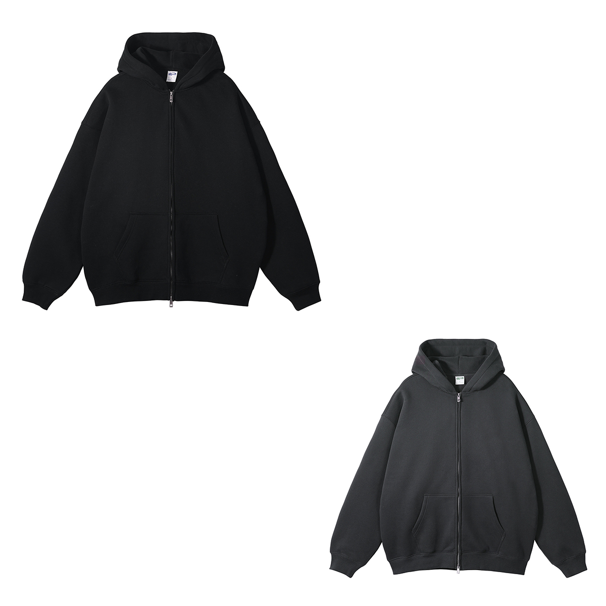 Fleece vest met dubbele ritssluiting en capuchon