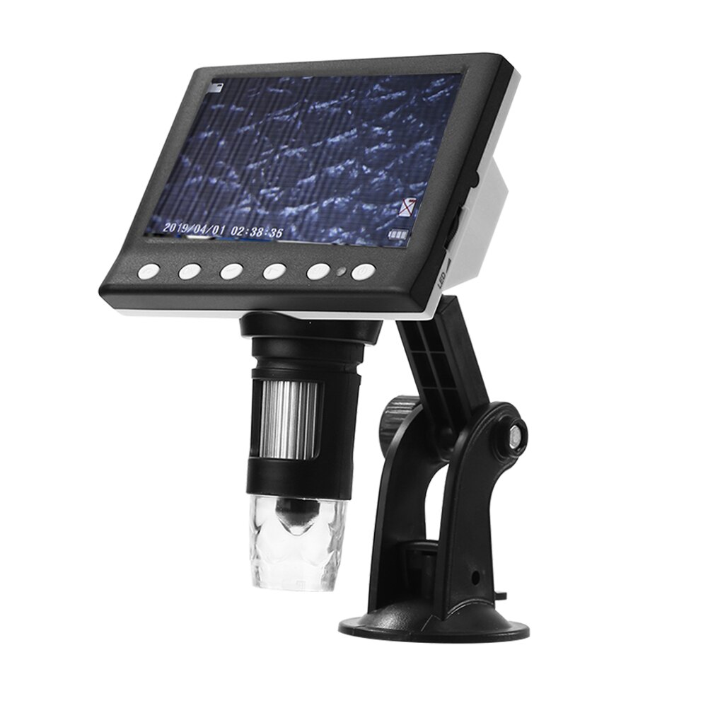 DM9 Digital Microscope with 7 inch Adjustable Display 1080p Full HD Camera USB Digital Microscope with 8 Dimmable LED Lights: 1000X