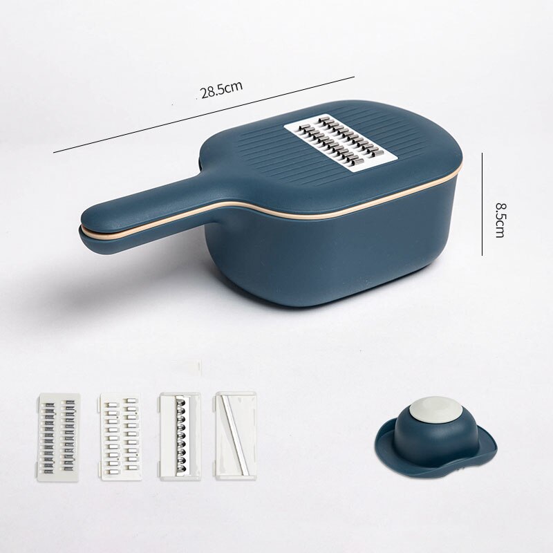 Vegetable Cutter with Steel Blade Mandoline Slicer Carrot Cheese Grater Potato Peeler Vegetable Slicer Kitchen Accessories Green: Deep Blue