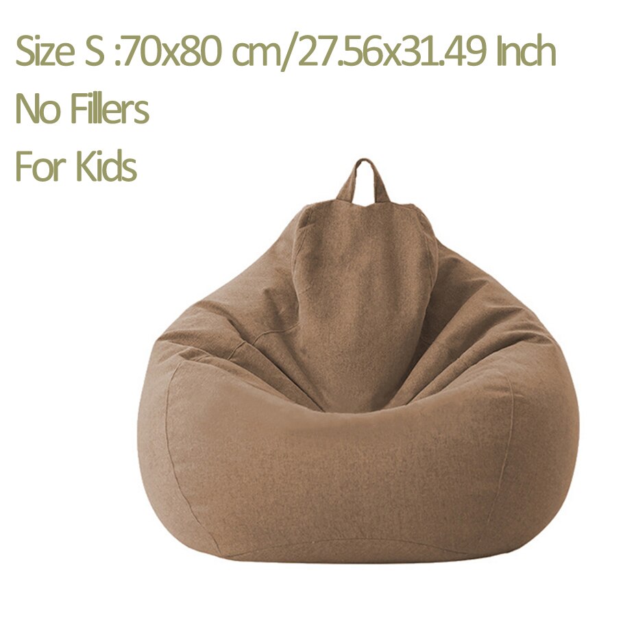 Sitzsack Sofa Stuhl keine füllstoff Tuch stuhl liege sitz sitzsack kissen Große Sitzsack Gefüllte Lagerung für freundlicher Erwachsene 70*80cm: S Braun