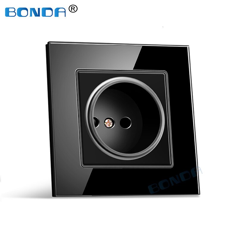 Standard cable ue ue 16a wall shot tempered glass/panel AC110-250V type electrical socket ce rohs certificate