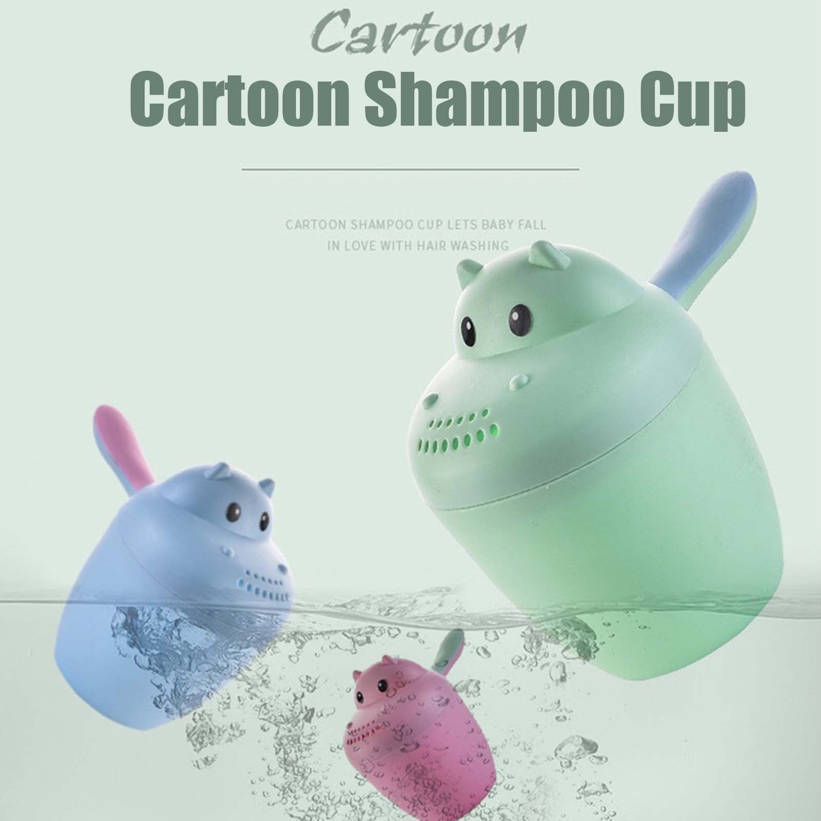 Cute Cartoon Baby Bath Caps Toddle Shampoo Cup Children Bathing Bailer Baby Shower Spoons Child Washing Hair Cup Kids Bath Tool