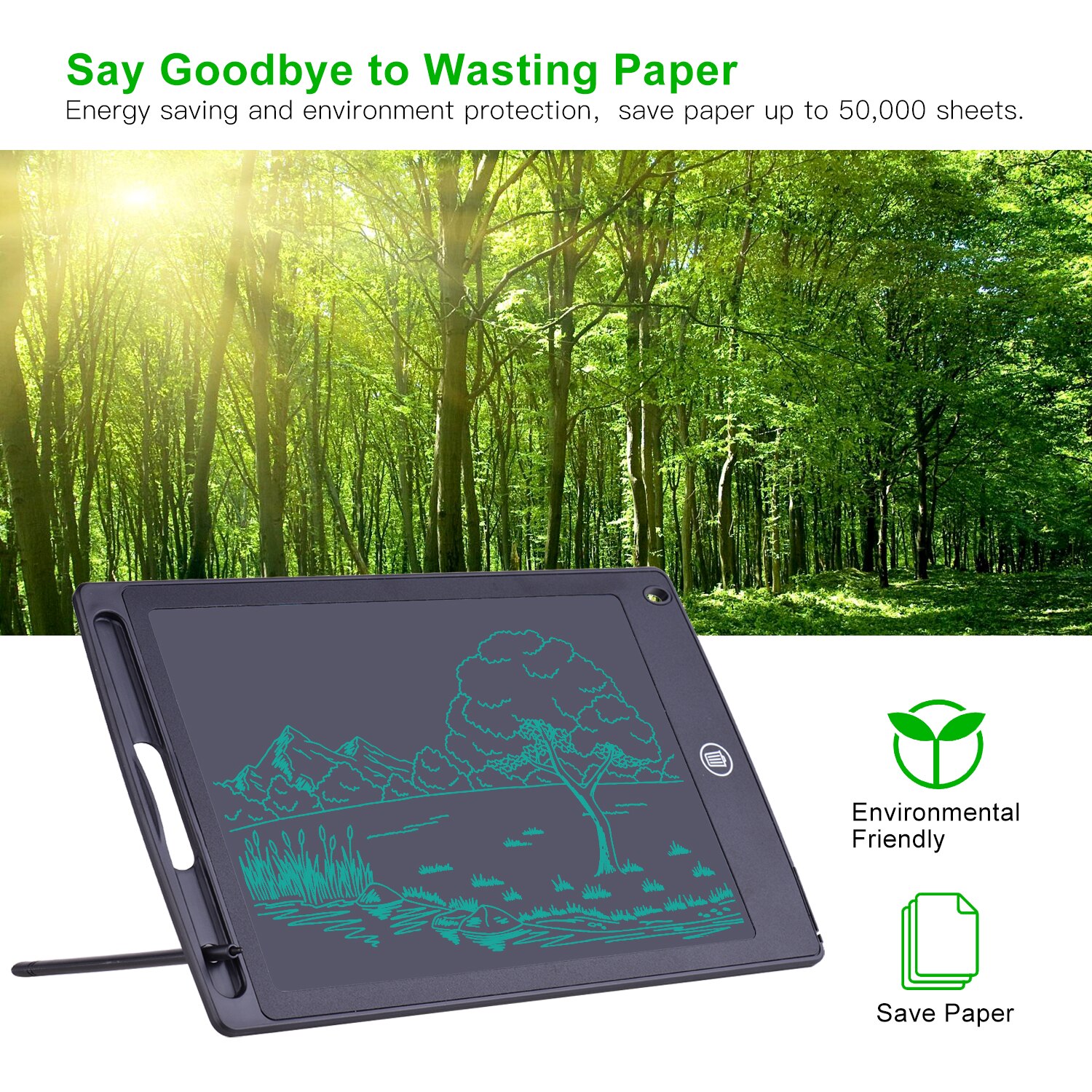 Portable 8.5 Inch LCD Writing Tablet Reusable Erase Electronic Digital Drawing Board Graphics Handwriting Pad with Stylus Pen