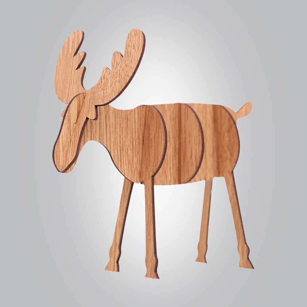Jul rådjur älg rekvisita trä simulering dekoration för jul xmas vardagsrum sovrum fest heminredning liten storlek (khaki): Storlek 1 / Kaki