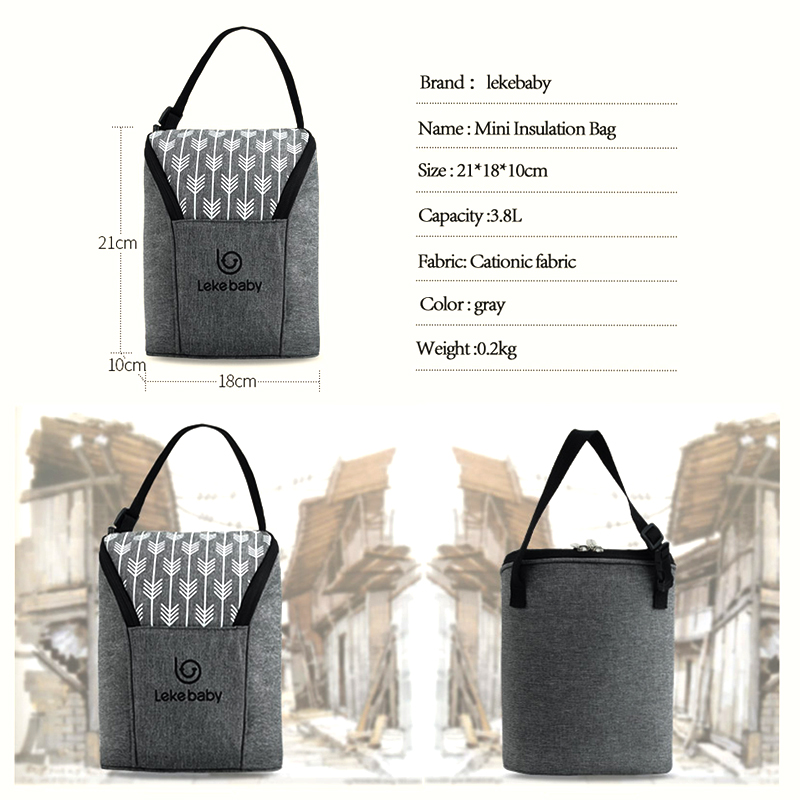 Lekebaby Baby insulation bag Maternity Handbag Feeding Bottle Food Warmer Pail Fresh-keeping Cooler Bag for baby care Mom Kids
