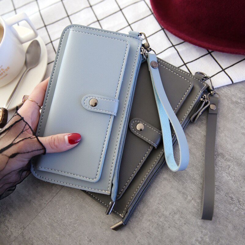Raccoglitore lungo delle Donne di Cuoio Della Borsa e Del Raccoglitore Della Signora di Disegno Del Partito di Frizione Titolare della Carta Femminile Carteras Bolsos De Mujer 2020