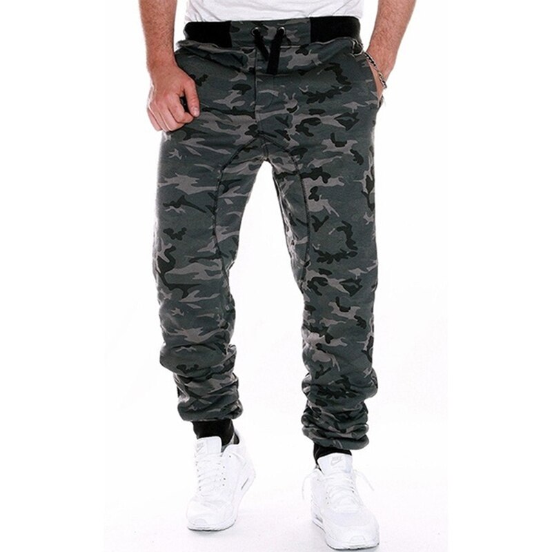 Herrbyxor kamouflage skateboard smala byxor med mitten av träningsbyxorna för träning: Armygreen / Xxxl