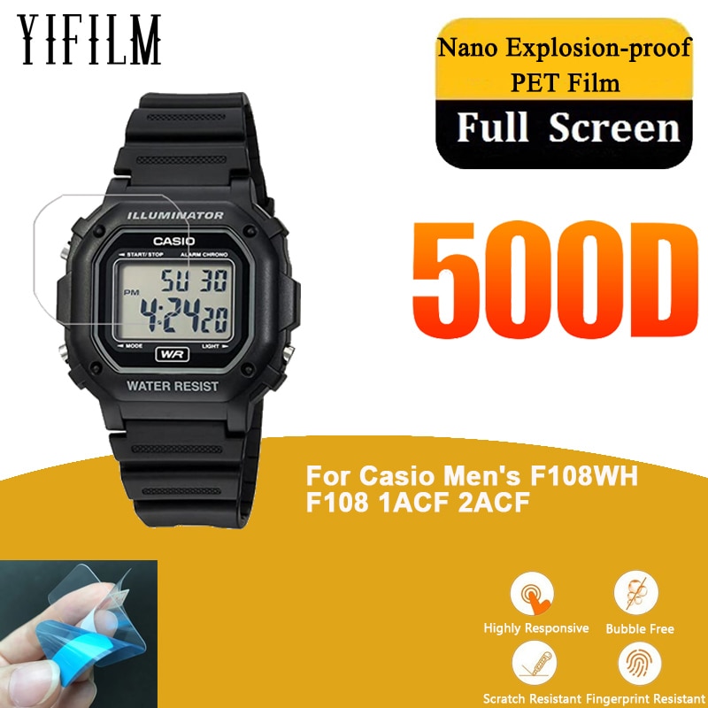 3Stck Nano Explosion-nachweisen Bildschirm Schutz Für Casio Männer der F108WH F108 1ACF 2ACF Smartwatch HD Anti-schock Wasser-nachweisen LCD Film