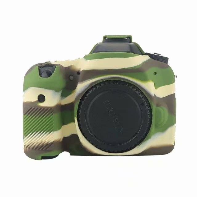 Soft Silicone Rubber Armor Skin Case DSLR Camera Body Cover Protector Bag For Canon EOS 60D 77D 80D 90D: 80D camouflage