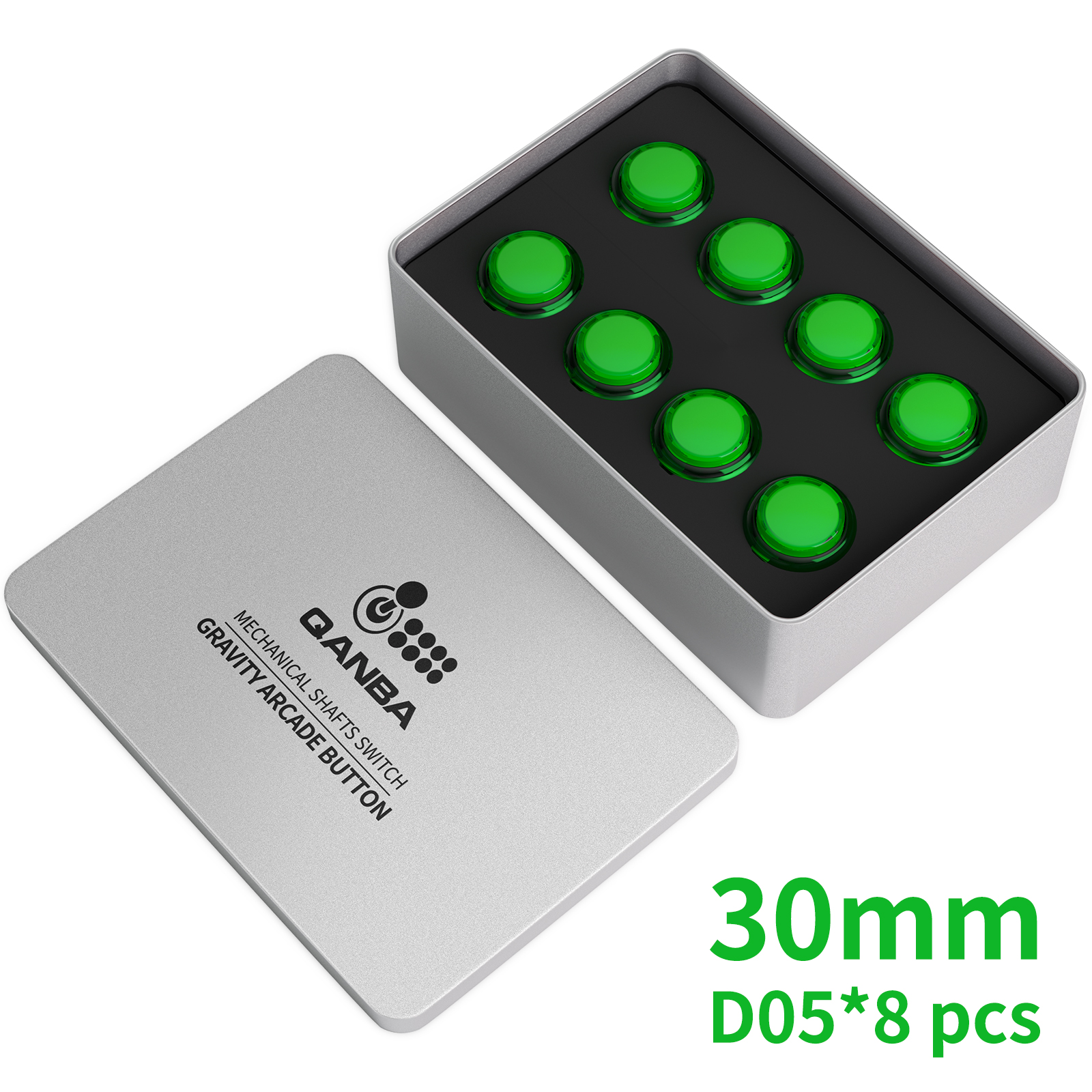 Qanba Gravity KS Mechanische Wellen Silent Pushbutton 24mm/30mm Arcade Button Snap-in (Boxed)
