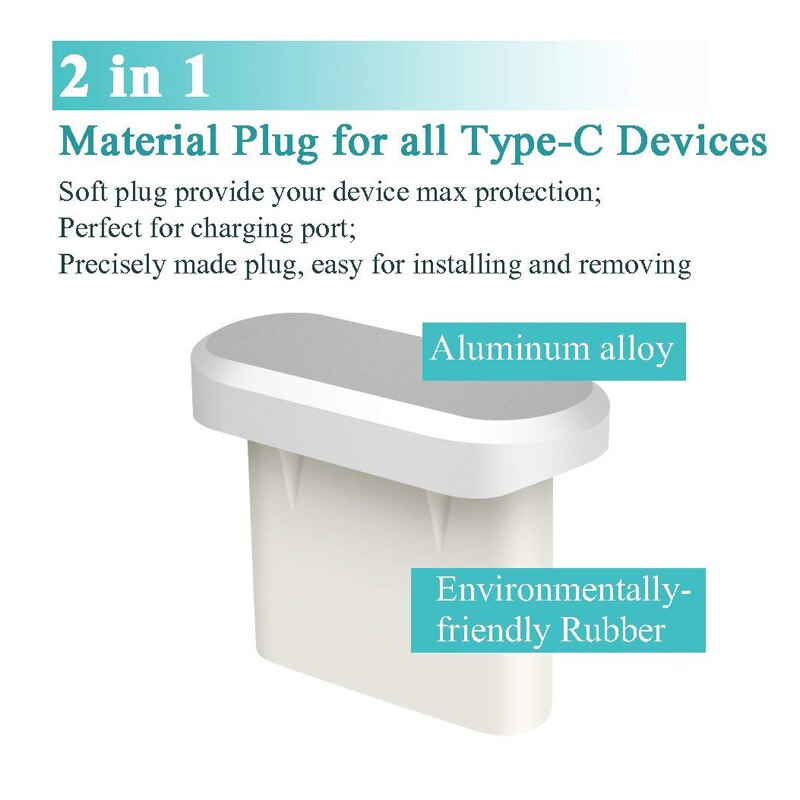 IPUMYNO 5 sets Type C Anti Dust Plug USB Type-C and 3.5mm Earphone Jack Plug For Samsung Galaxy S8 S9 Plus Huawei P10 P20 lite