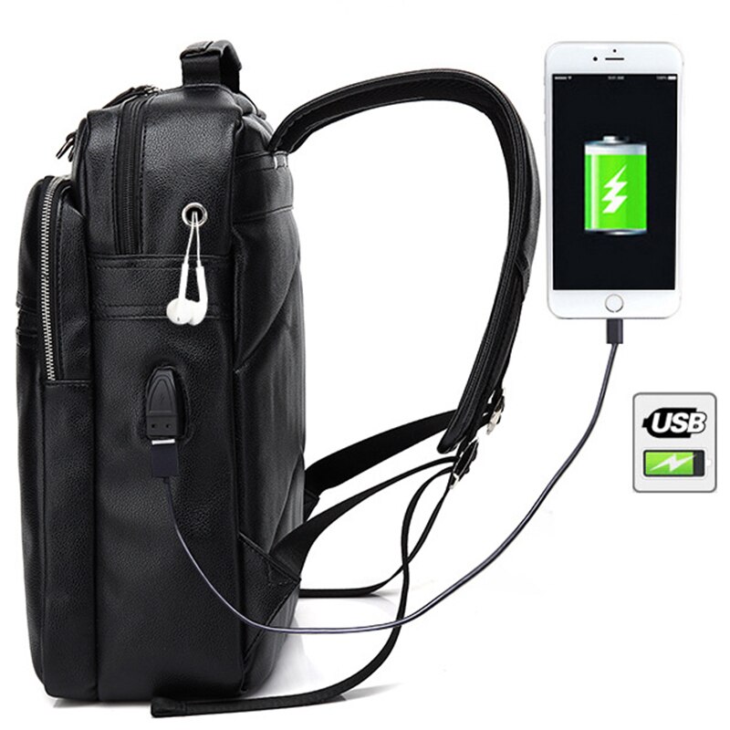 VICUNA POLO-Mochila de cuero a la para hombre, morral escolar para ordenador portátil, impermeable, de viaje, tamaño grande