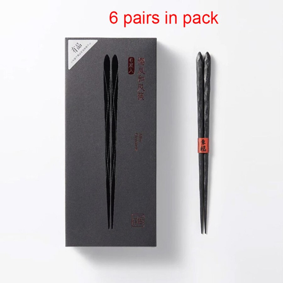 Xiaomi-palillos chinos Mijia, palillos de fibra de vidrio PPS, resistentes a altas temperaturas, para casa inteligente, 6 pares: Default Title