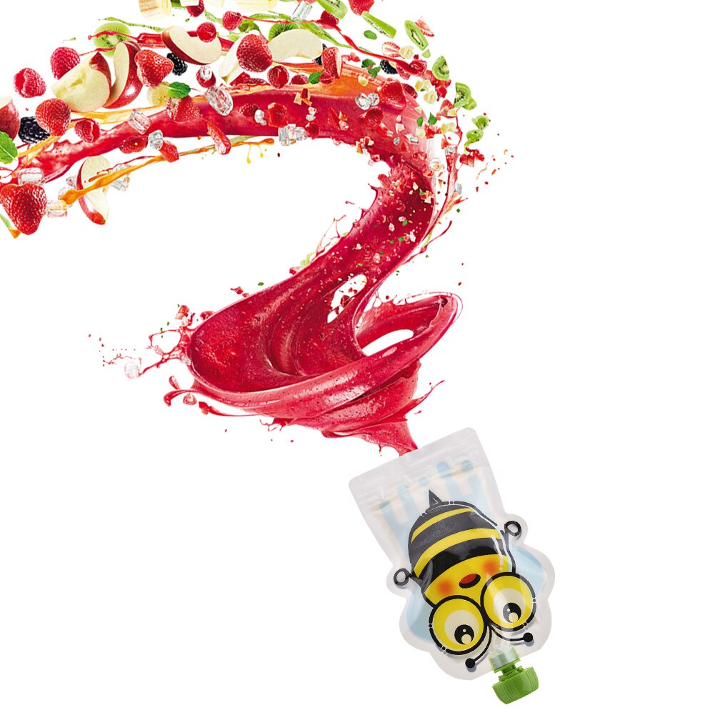 8Pcs Babt Voedsel Pouch Opbergtas 150Ml Bpa-vrij Herbruikbare Verzegelde Complementaire Zelfgemaakte Puree Pulp Dubbele Rits