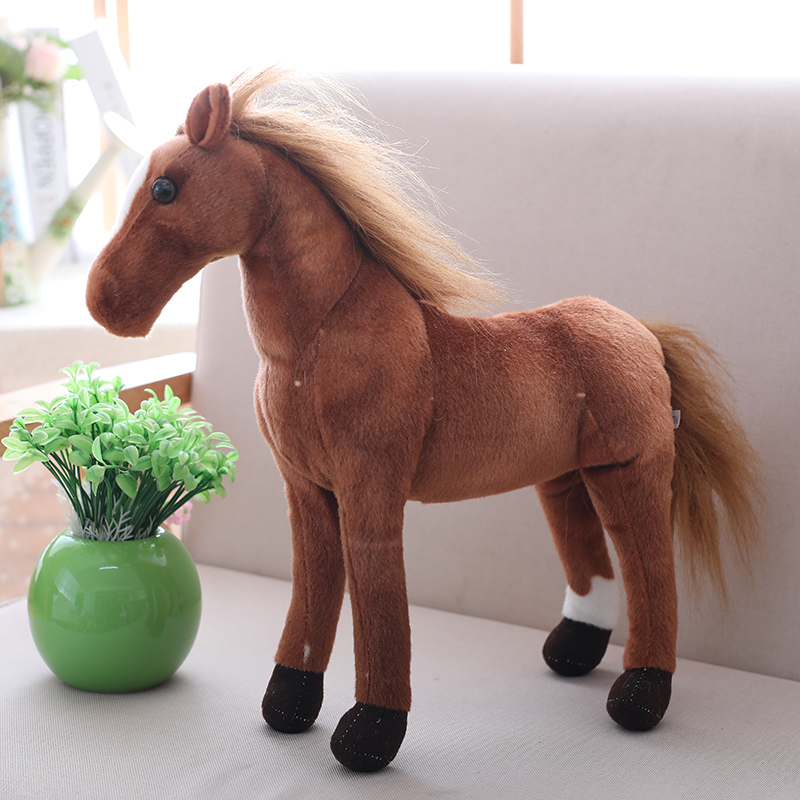 30-90cm 4 estilos caballo de simulación de peluche de juguete de peluche Animal realista muñeca bebé niños tienda de casa decoración Triver juguete de: Verde / 51cm-99cm