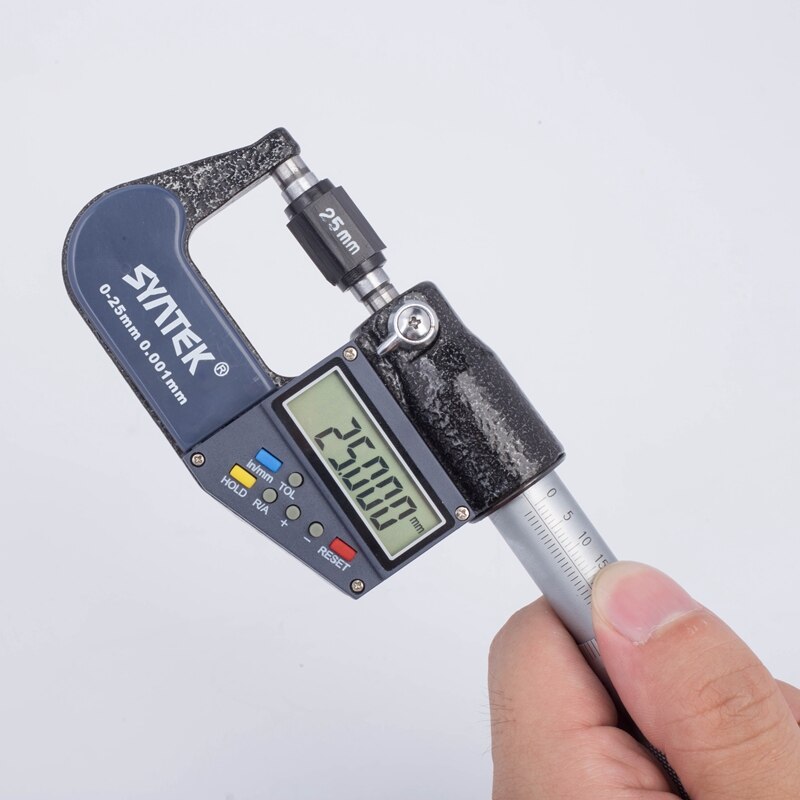 Merkki 0.001mm elektroninen ulkomikrometri 0-25mm digitaalinen mikrometri paksuusmittari mittari mikrometri kovametalli kärki mittaustyökalut