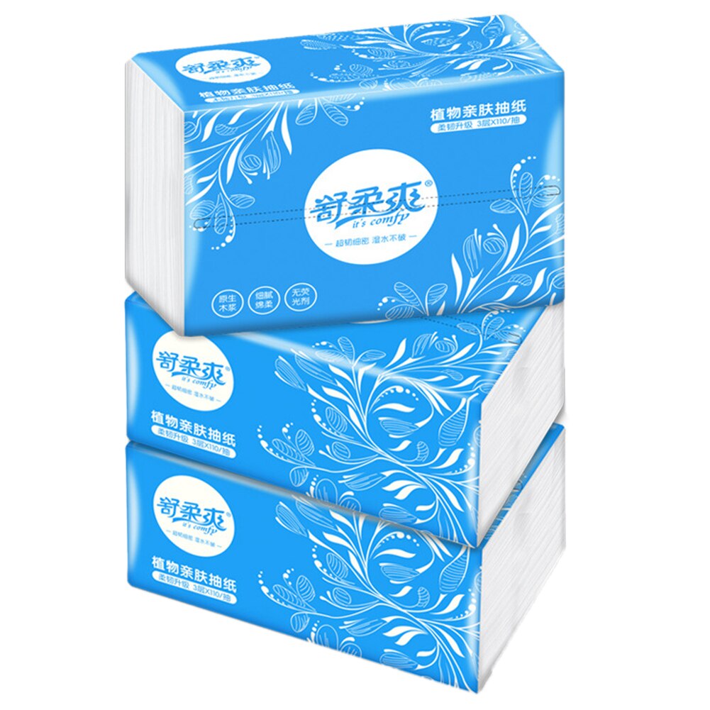 Household Kitchen Tissue Comfortable Soft Bathroom Toilet Paper Hotel Home Toilet Tissue: 3 packs