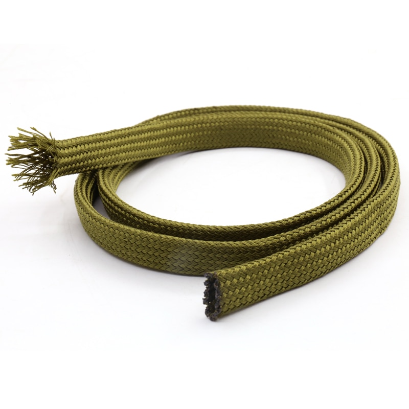 5M Soft Pp Garen Mouw Draad Kabel Gevlochten Kous Beschermen Uitbreidbaar Kabel Mouw Hoge Dichtheid Kabel Mouwen Legergroen