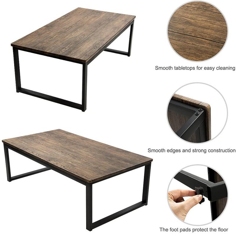 Rechthoekige salontafel van beton in grijs met opbergruimte, 120 × 60 cm industriële woonkamertafel｜Homary