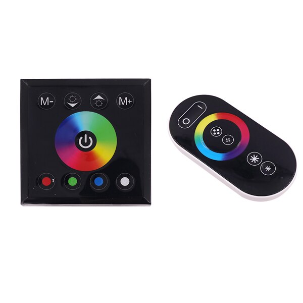 Touch Remote Control 12V 24V DC RGB RGBW Led Strip Light Power Switch RF Touch Wall Panel Controller Swithing Accessories Black: Dual Remote