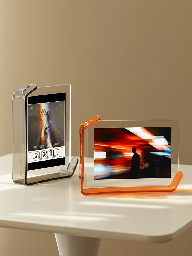 Acrylic Picture Frames Clear Picture Frames Acrylic Frameless Transparent Cubes Floating for Home Office Desktop Display