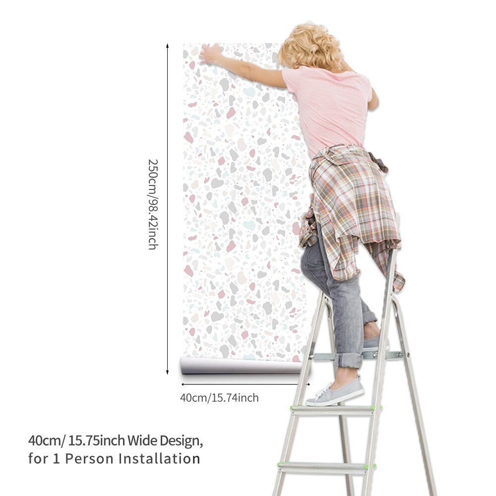 Funlife® 40 x 250cm terrazzo vægklistermærke gør-det-selv dekorativt selvklæbende fliseklistermærke til stue badeværelse køkken boligindretning: Default Title