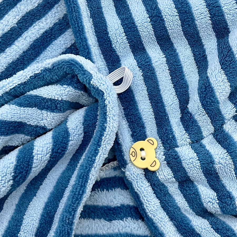 Serviette sèche pour cheveux en microfibre rayée, absorbante, douce au toucher, à séchage rapide, pour le bain, la plage et les voyages