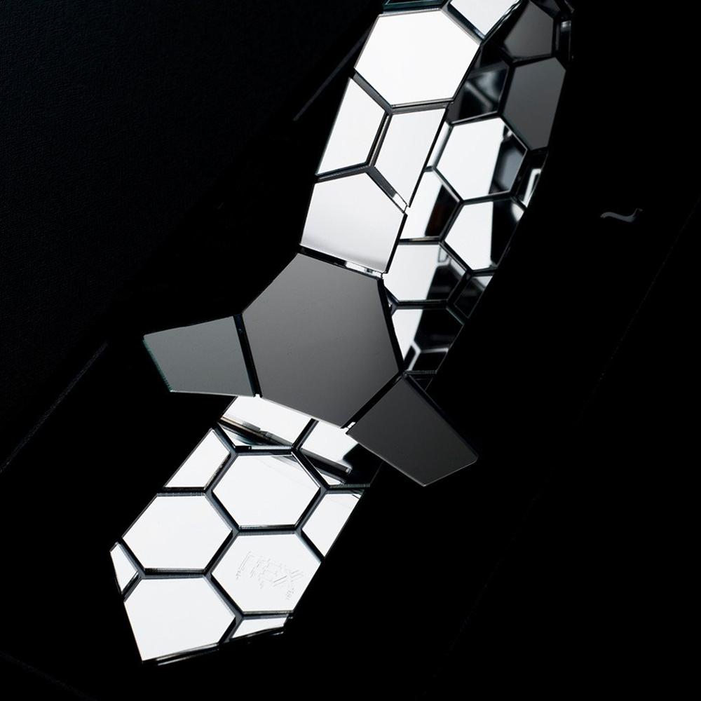 15 Styles Silver Hexagon Ties Stylish Men Skinny Neckties 6cm Luxury Men Box Formal Dress Wedding Accessory Unique
