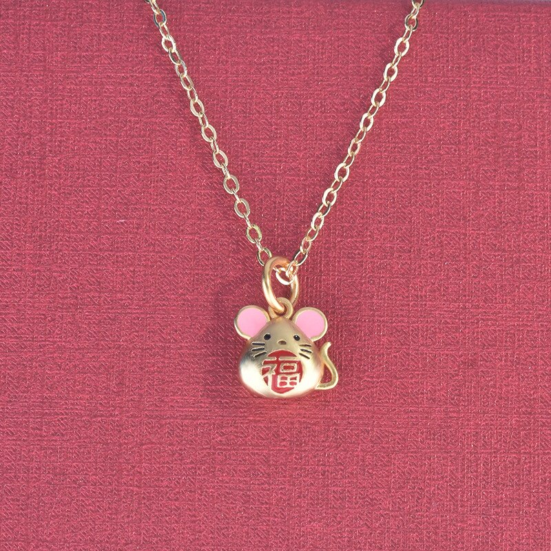 Alte kupfer überzug gold alten ratte glück tiere schmuck halskette armband zubehör: 4