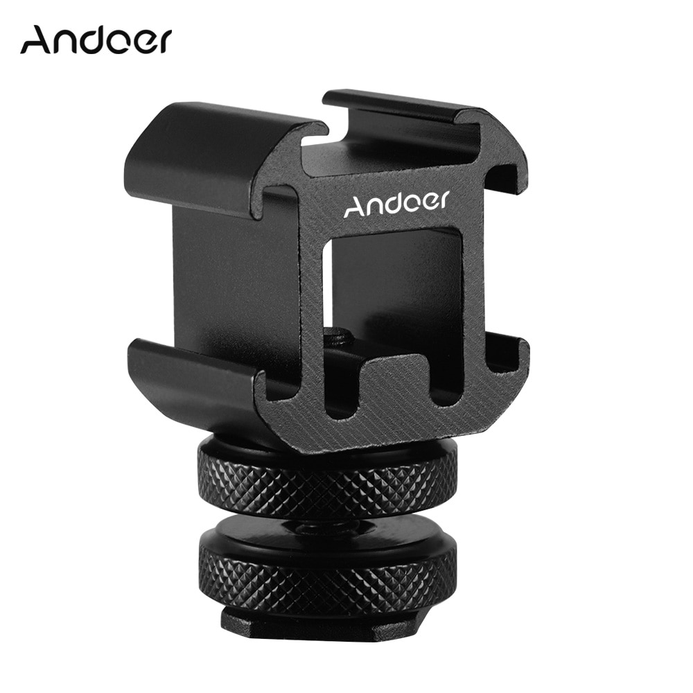 Andoer 3 Koude Schoen Microfoon Monitor Mount Adapter On-Camera LED Video Licht Mount Adapter voor Canon Nikon Sony DSLR Camera