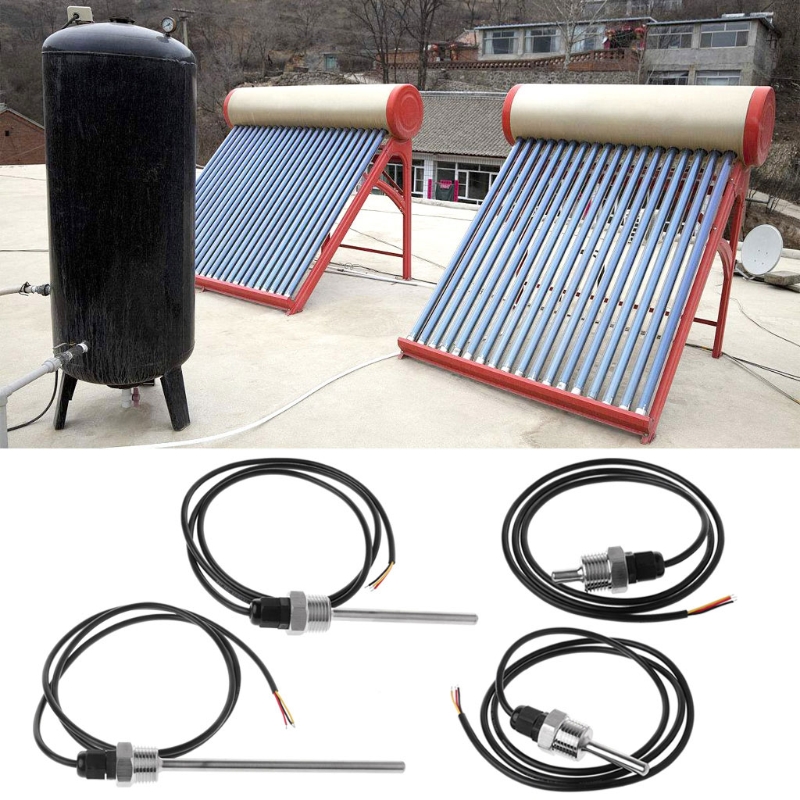 DS18B20 Digital Temperature Sensor G1/2\" Thread Probe DIA=7mm 3-core Wire SUS304