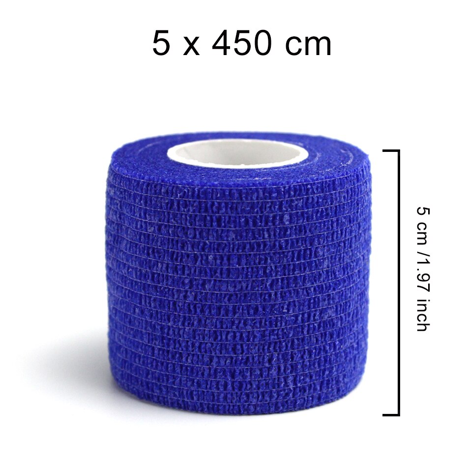 WorthWhile 5CM*450CM Self Adhesive Elastic Bandage Non-woven Fabric Tape Fitness Gear Knee Elbow Support Injury Pad: Blue