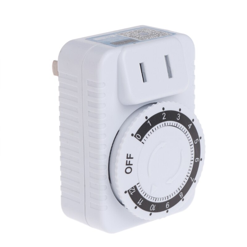 Ac 220v 12 timmars elektrisk mekanisk timer väggkontakt strömbrytare digital nedräkningstimer uttag vit