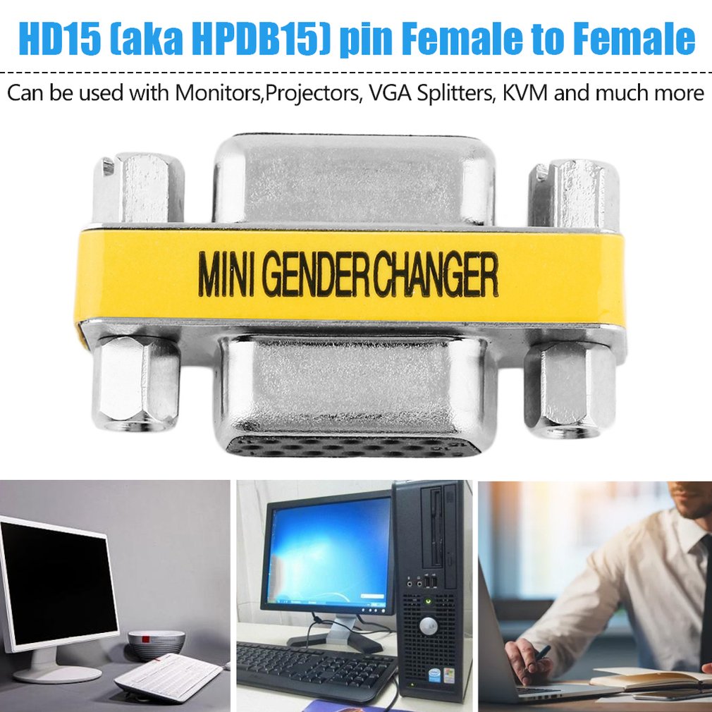 Professionele Vrouwelijke Vrouw Vga HD15 Pin Gender Changer Converter Adapter Op Voorraad